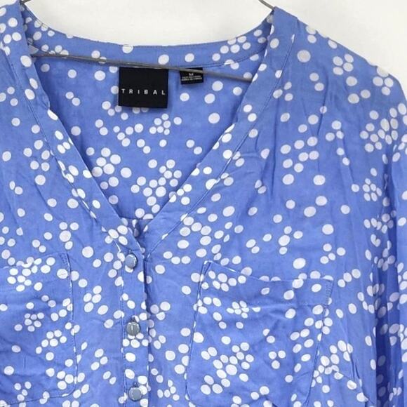 TRIBAL Dot Print Lightweight Blouse - Women's Medium - Picture 2 of 4